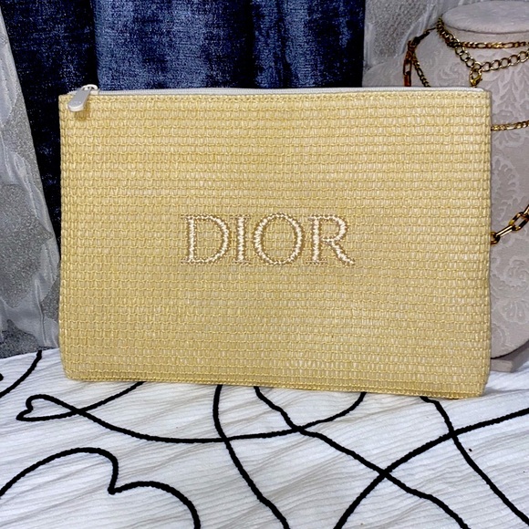 Dior Raffia Cosmetic Pouch - Picture 1 of 10